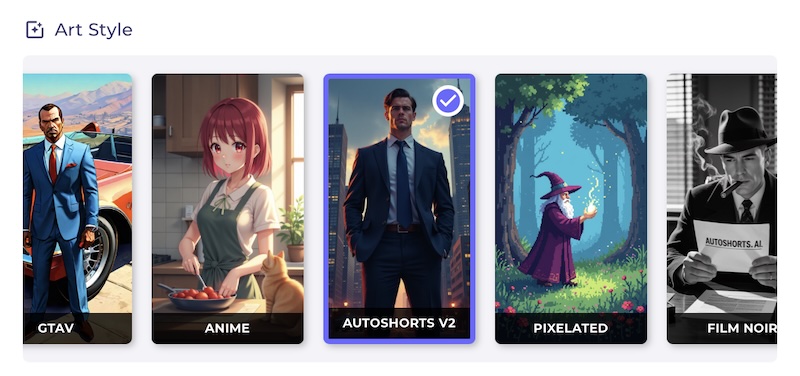 quel style choisir pour les videos tiktok dans autoshorts ai